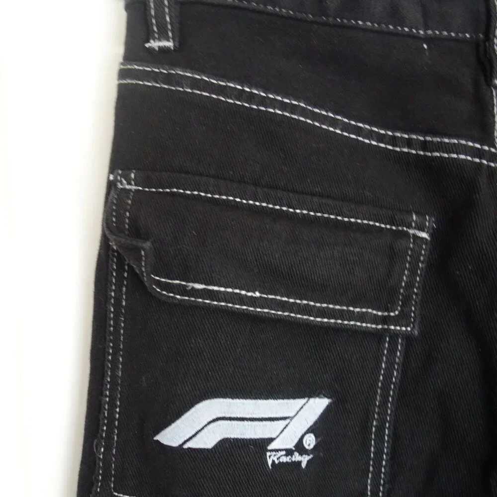 NWT $69 FORMULA 1 x PACSUN Black Raceway ‘90’s Boyfriend Cargo Jeans Sz 25 - Picture 6 of 11